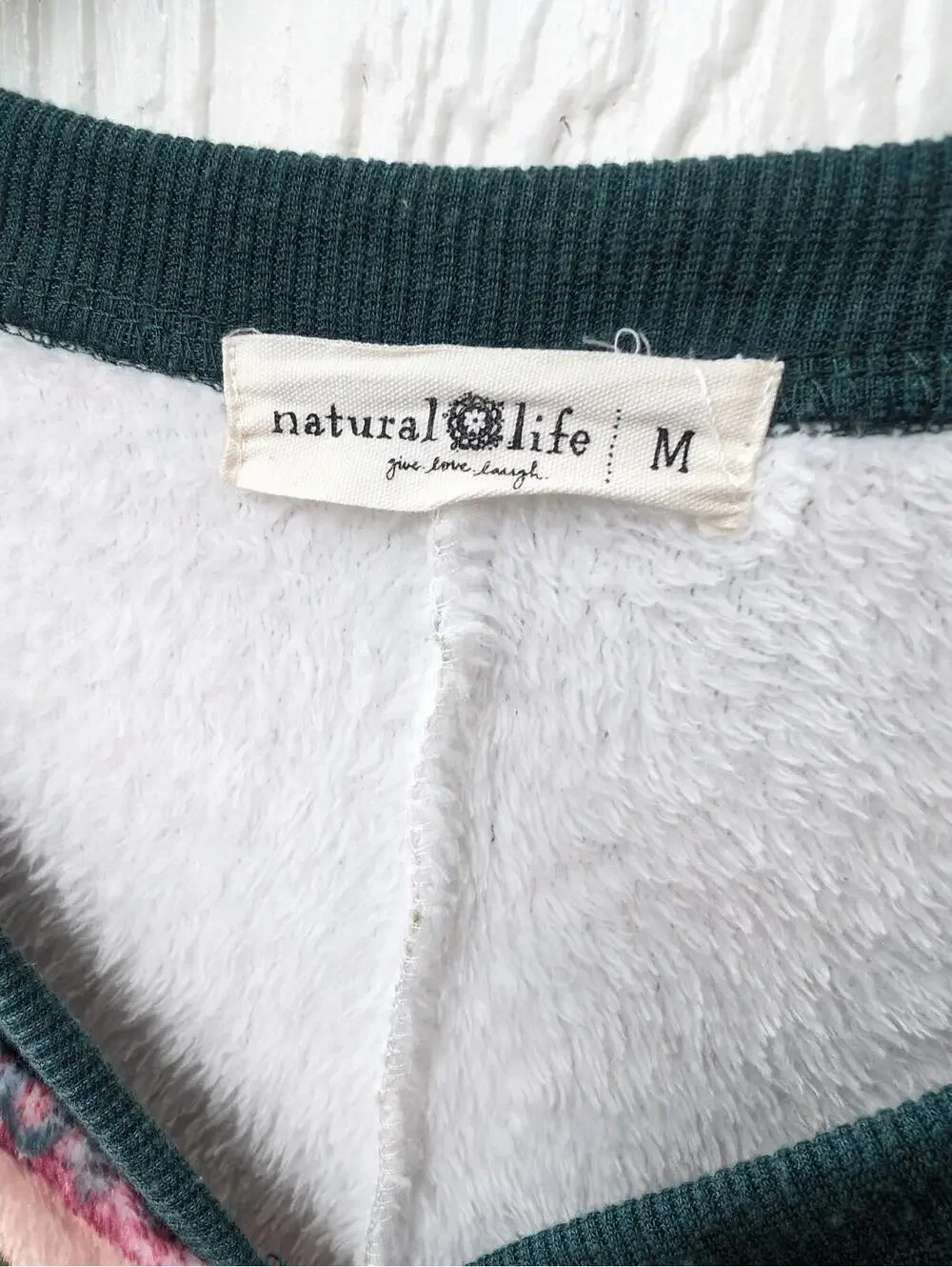 Natural Life One Piece Fleece Blanket Jumpsuit Pajamas Fair Isle Floral Medium